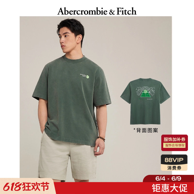 AF美式LOGO时尚情侣纯棉重磅短袖T恤上衣26夏男装123-6082