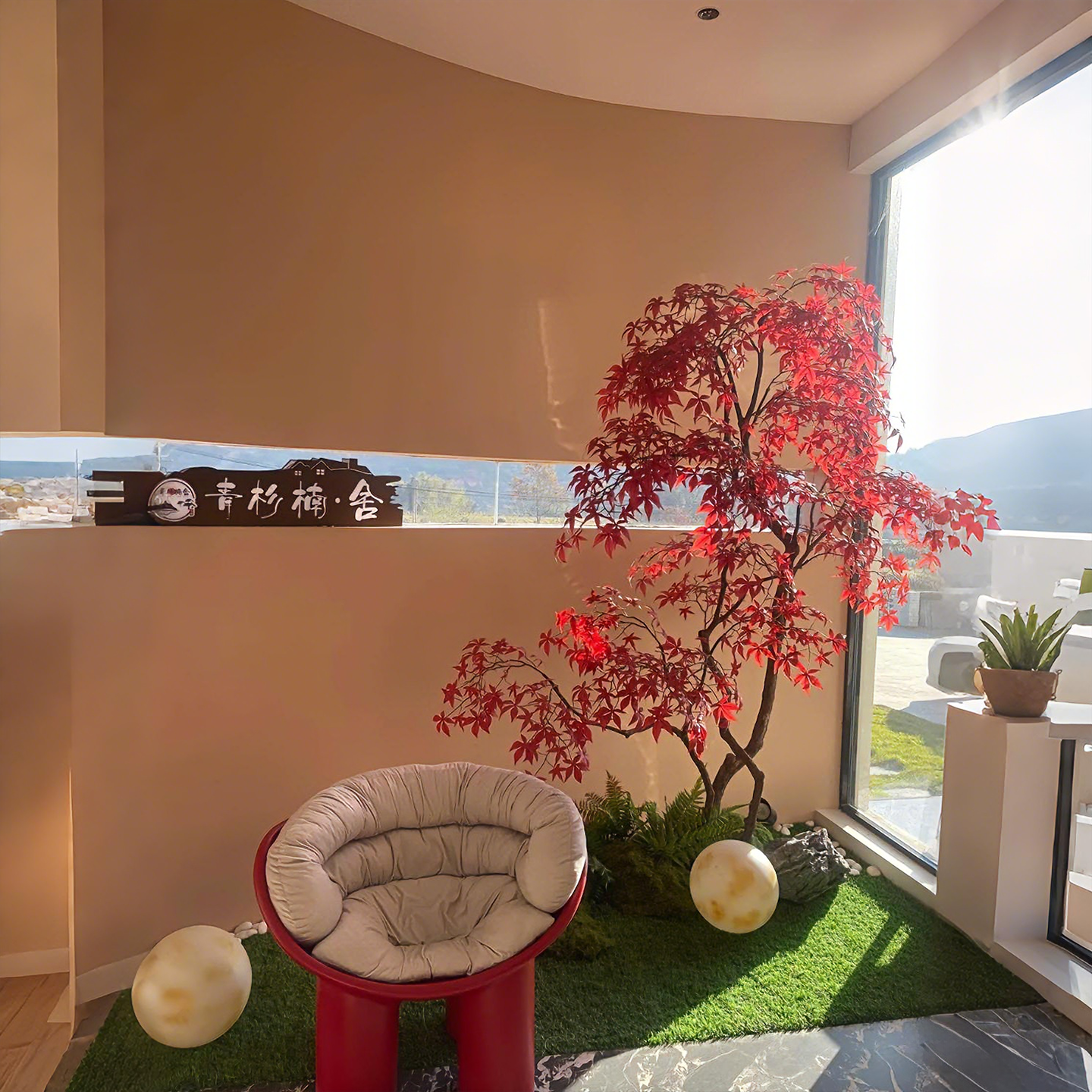 高档仿真红枫树商业空间造景装饰