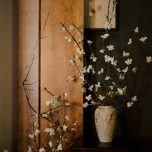 仿真玉兰花树假花大型落地摆件室内装饰景观假树仿真树仿真花白色