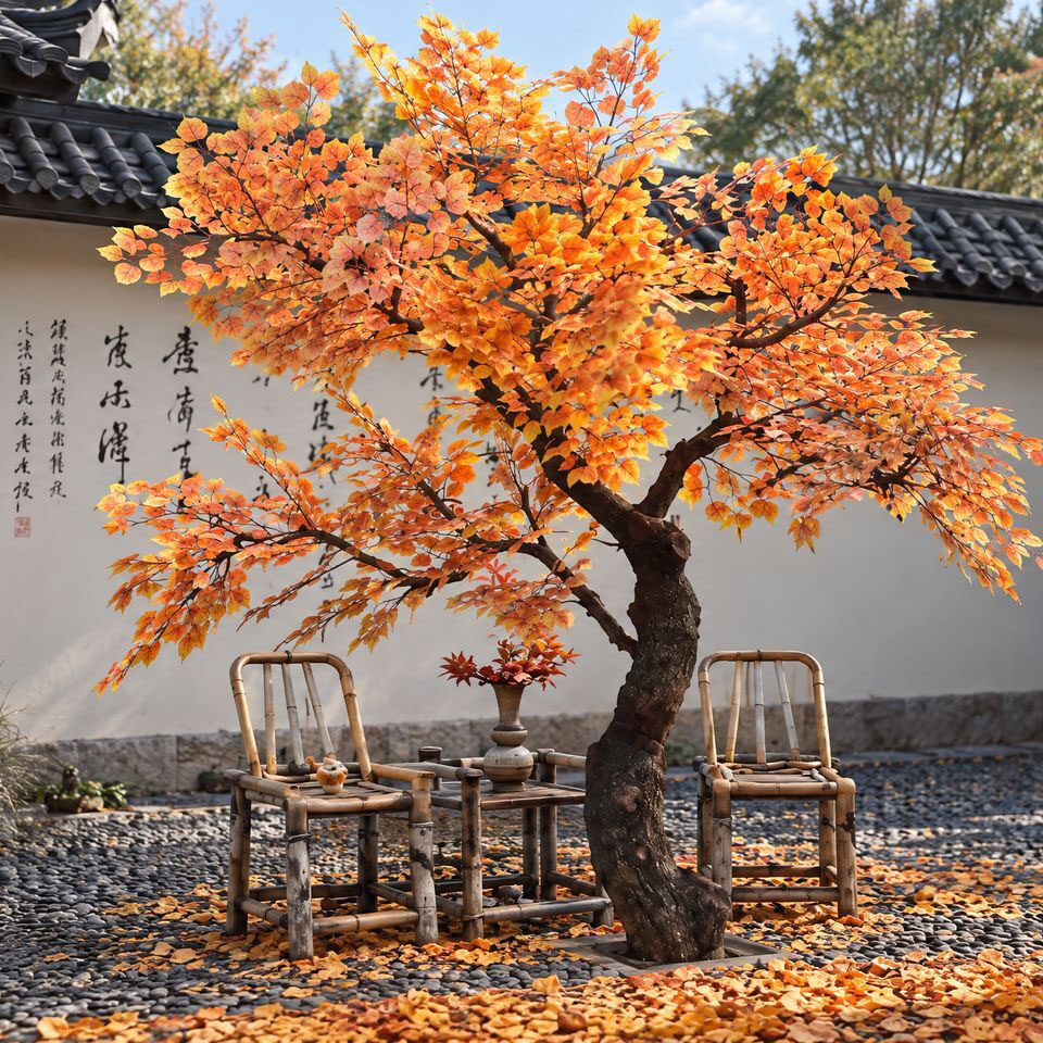 仿真胡杨树银杏树大型假树仿真绿植白桦树装饰仿真树庭院园林造景