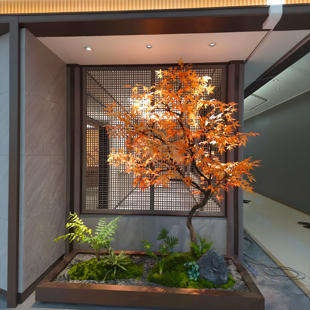 红枫树仿真树装饰摆件室外枫叶假树室内大型景观绿植庭院景观造景