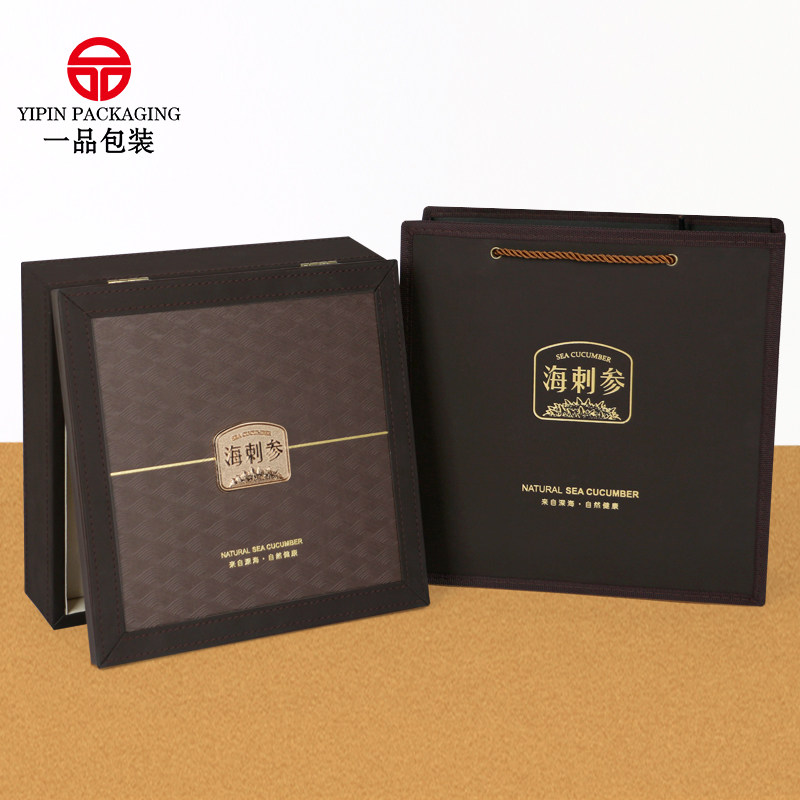 一斤皮手提袋海参包装盒图片