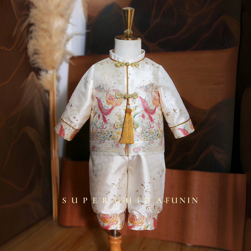 薄款男宝宝包屁衣周岁礼服中式