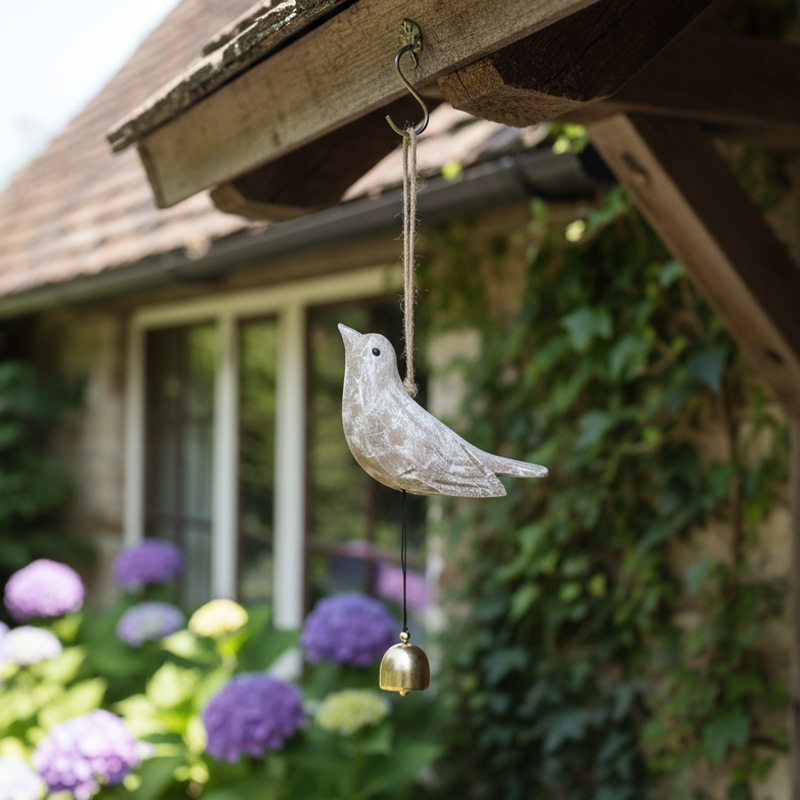 跨境北欧创意木质小鸟风铃铛挂件家居装饰工艺创意花园庭院挂饰,家居饰品,风铃及配件,淘宝优惠券,粉丝福利购,淘宝优惠卷