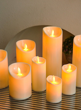 美式创意仿真蜡烛灯摆件生日房间室内求婚表白氛围场景布置装饰灯