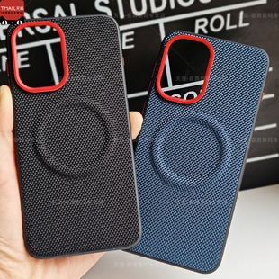 适用一加Ace6T手机壳编织纹磁吸Ace5Pro保护套OnePlus一加Ace6T金属镜头个性创意OPPO高级Ace6简约1+ACE5新款