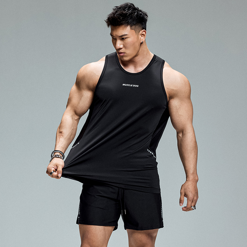 肌肉狗宽松防晒透气运动背心男