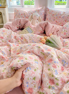 A类双层纱被套单件180x200x230cm被单罩纯棉全棉裸睡三四件套床笠