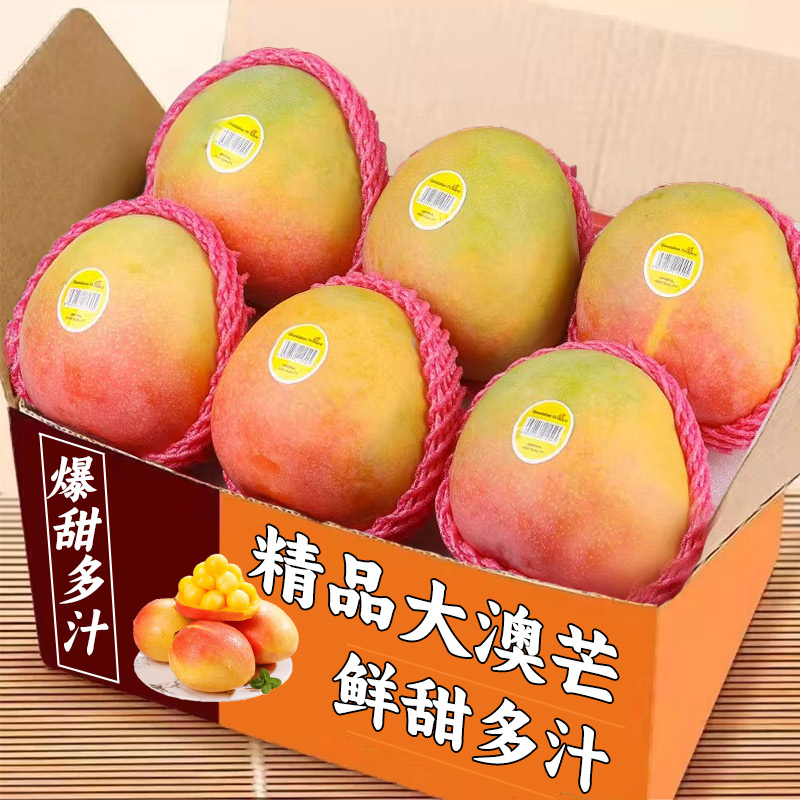 新鮮現(xiàn)摘正宗澳芒果蘋(píng)果芒新鮮現(xiàn)摘熱帶水果整箱樹(shù)上成熟甜包郵發(fā)