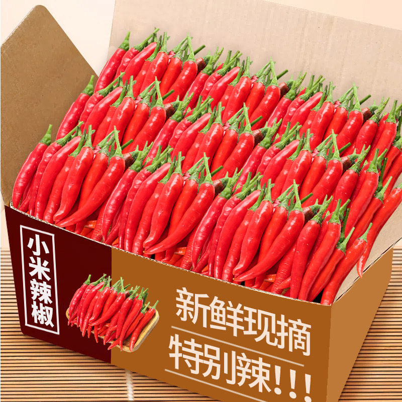现摘小米椒辣椒当季新鲜朝天椒红辣椒特辣可剁椒泡椒蔬菜包邮发货
