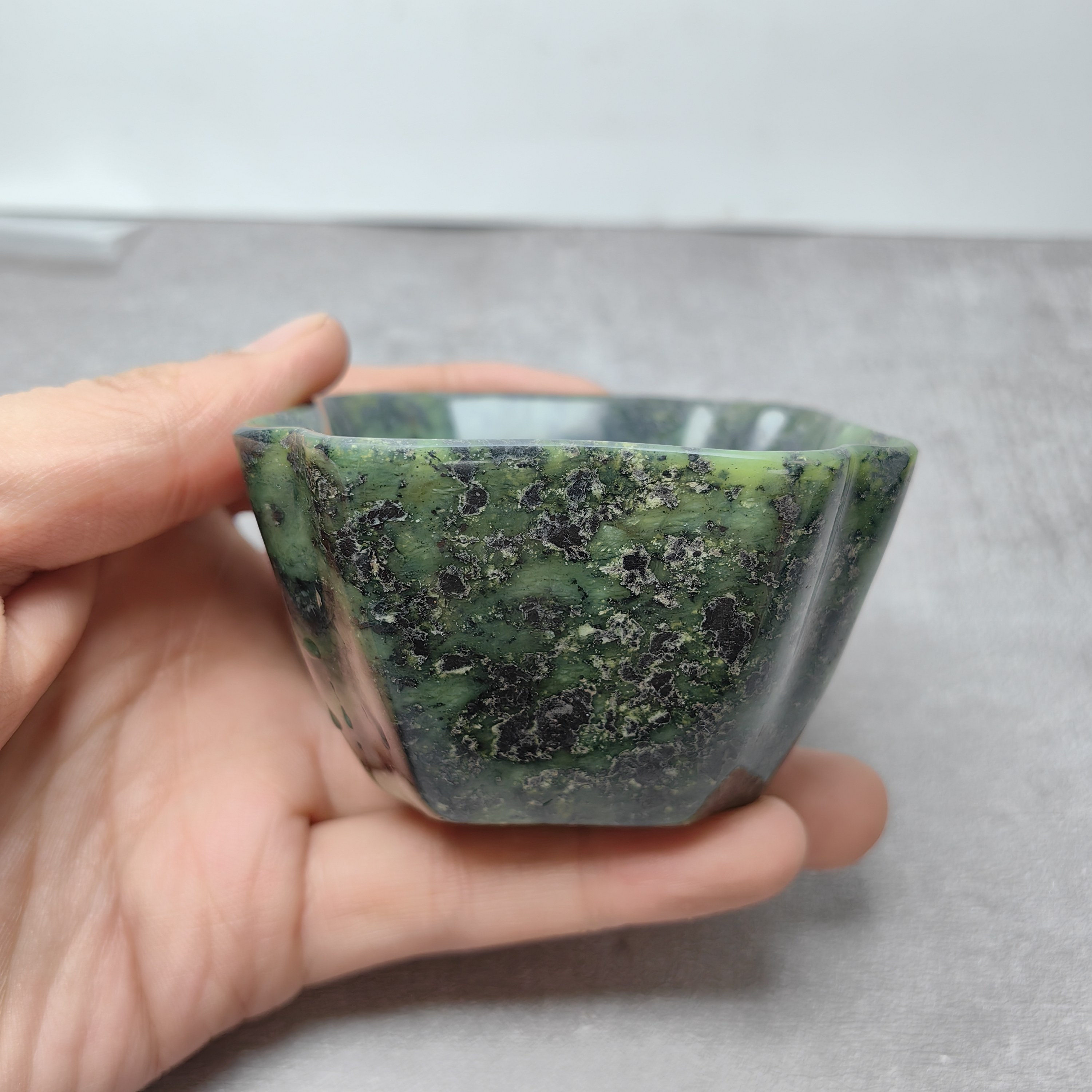 西藏药王石自然原石四方杯75毫升功夫茶具八方聚财杯主人杯0275