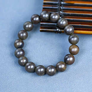 新疆五彩湾硅化铁护心石养心石高频率微瑕疵手串12mm#10064