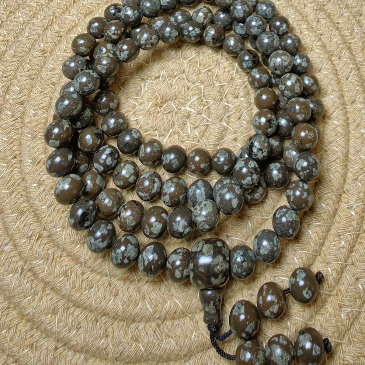 新疆自然正品龙鳞角砾岩108颗佛珠手串卡8毫米强磁性精品手链6833