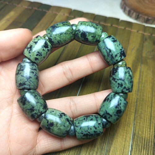 西藏药王石18mm桶珠手串西瓜皮色养生能量石手链强磁10349