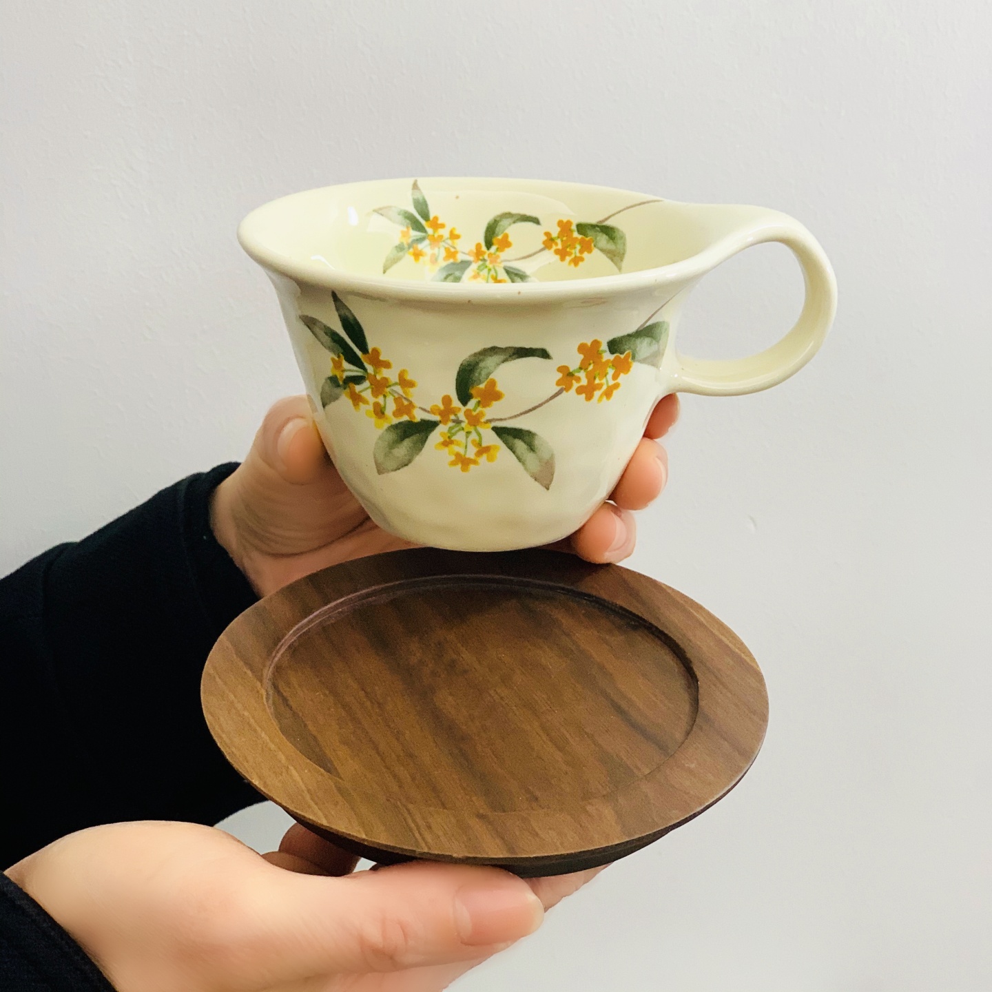 手捏陶瓷马克杯复古高颜值咖啡杯