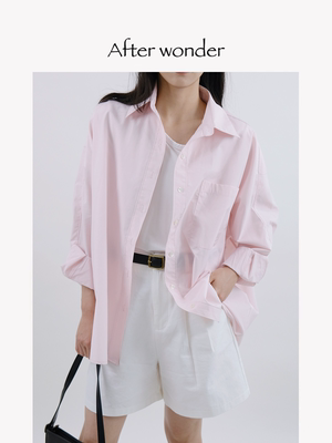 afterwonder廓形显瘦纯棉樱花粉