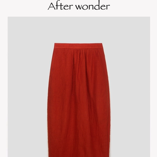 Afterwonder梦中情红羊毛花苞裙 圣诞新年半裙设计感时髦高级气质