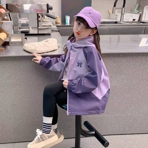 女童冲锋衣外套春秋款