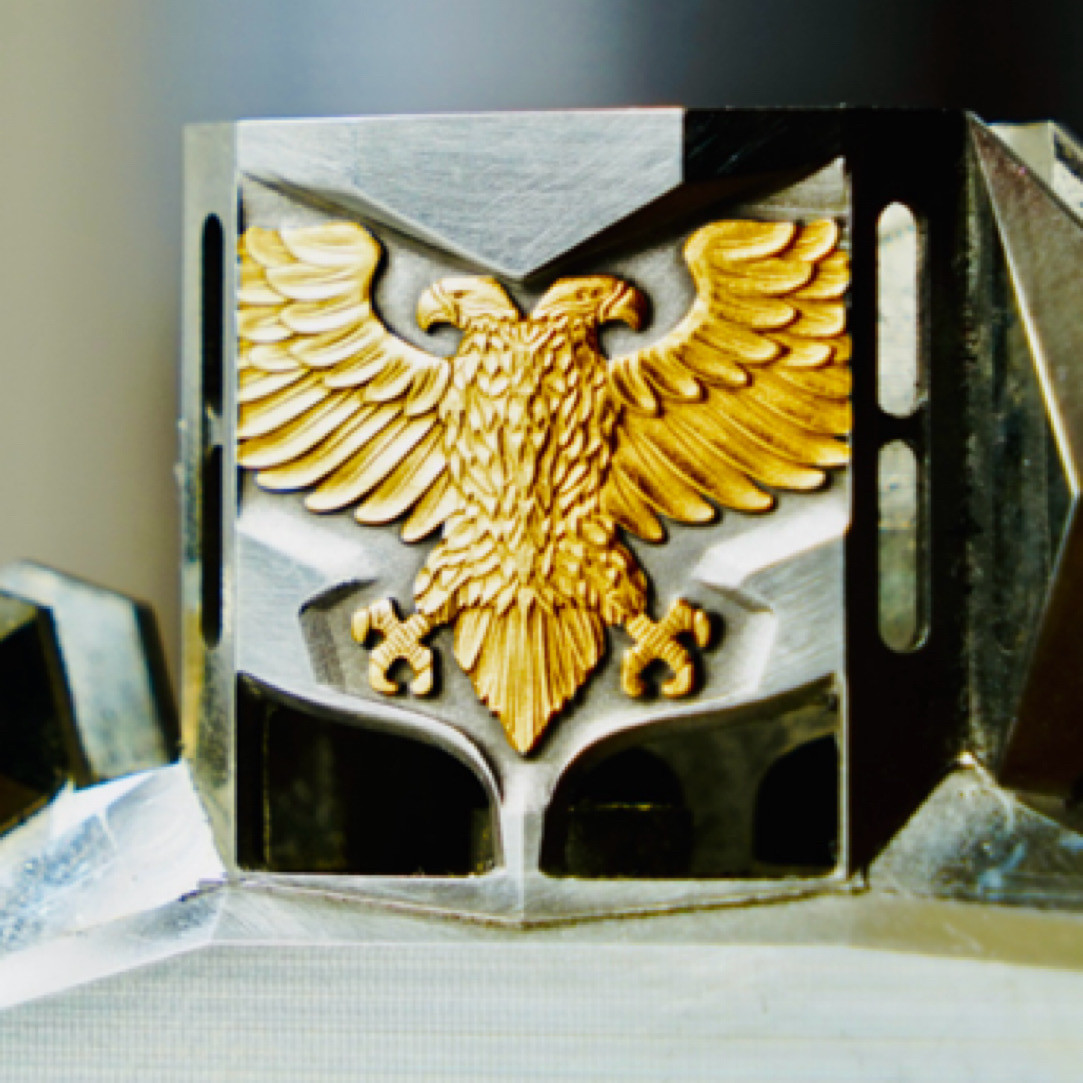 去造出品纯银錾金双头鹰内胆适用于Zippo