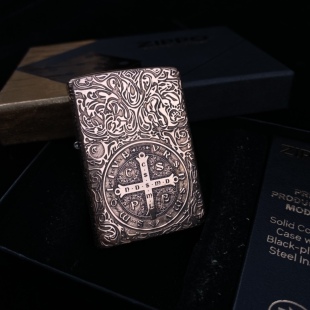 防风打火机 紫铜康斯坦丁蚊版作品五面雕刻设计