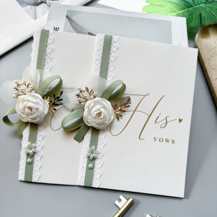 ins风誓言卡婚礼高级感小贺卡结婚用仪式新娘誓词卡致辞卡片手卡