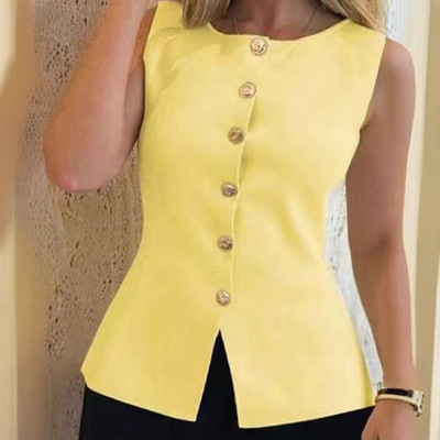 2026 Summer Solid lor Sleeveless Knitted Cardigan Women's Sl