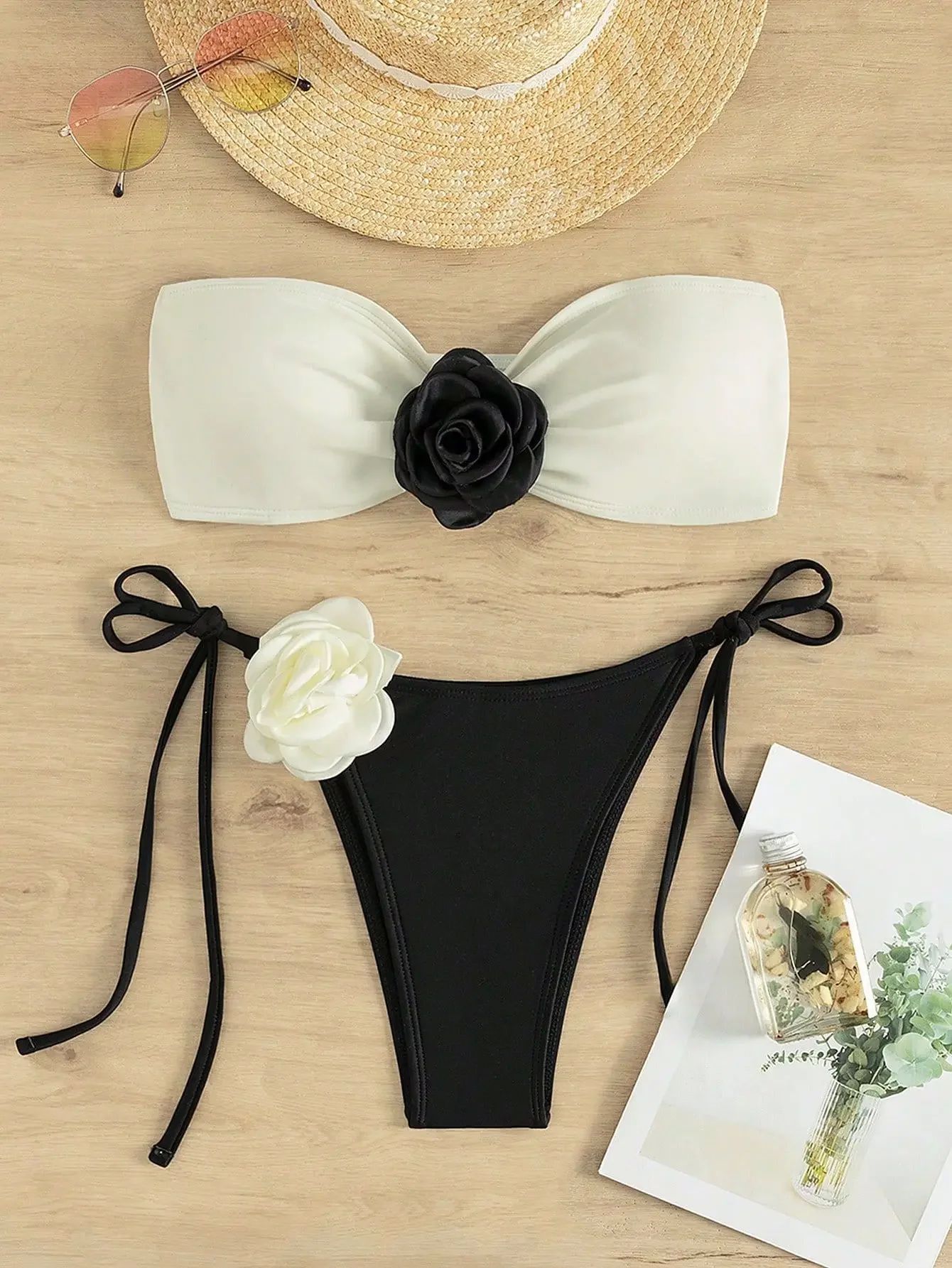 Sexy 3D Floral Designer Bikini Set 2024 New Bandeau Push Up 运动/瑜伽/健身/球迷用品 比基尼 原图主图