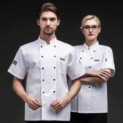 Short-sleeved Chef Work Clothes for Men and Women Hotel Cant