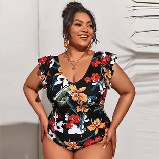 Plus Floral Size Bikini Y2K Printed Leopard Women Swimwears