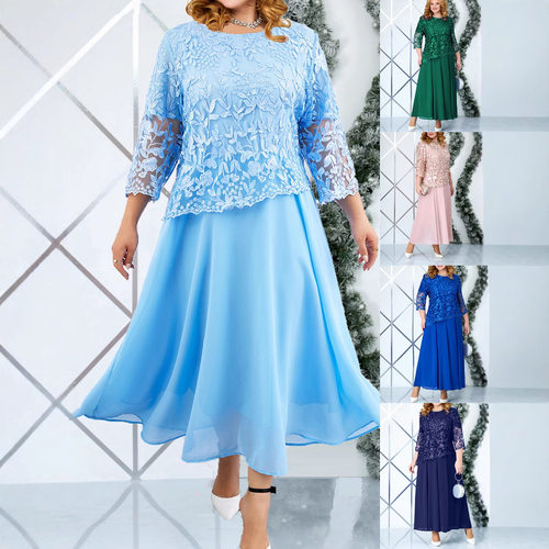 Water Dissolved Embroidered Dress Lace Chiffon