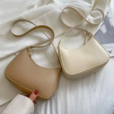 New Women's Fashion Handbags Retro Solid Color PU Leather Sh