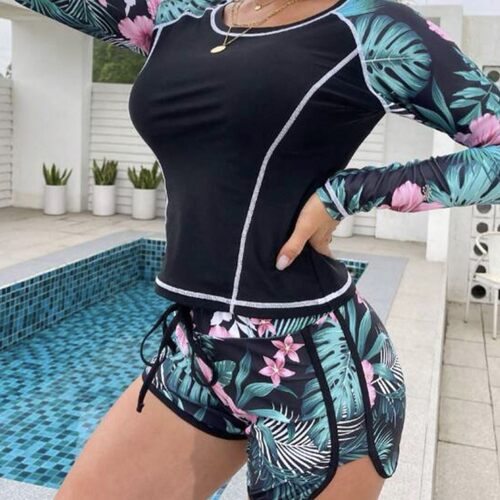 Women’s Two-piece Swimsuit, Tight-fitting Boxer Briefs, Div