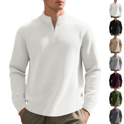 American Style Simple Casual Men's Loose Jacquard Stand llar