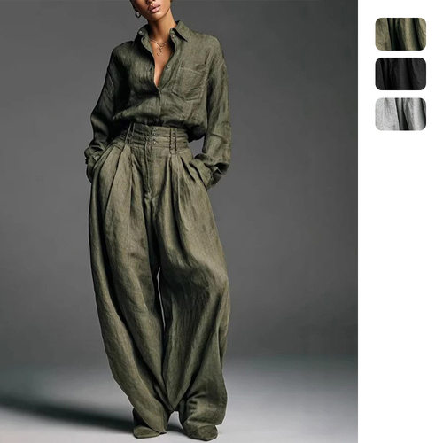 Women's Station Pants Two-piece Cardigan Loose Fashion Neutr