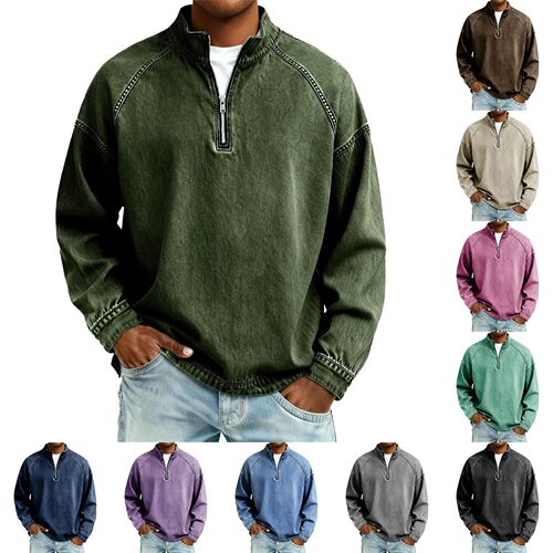 European Version 2026 Denim Men's Jacket Short Zipper Shirt