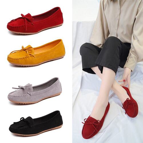 Women's Bow Flat Shoes Round-toe Pregnant Women's Large Size