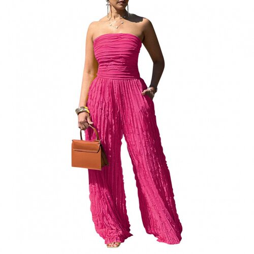 Women's One-piece Wide-leg Pants Texture