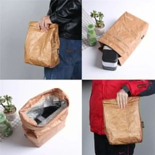 Paper Thermal Reusable Insulated Bag Cooler Brown Sack Lunch