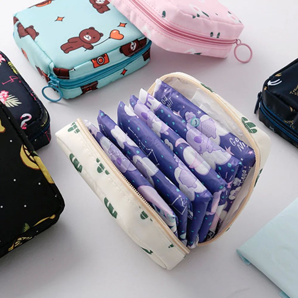 Women Portable Sanitary Pads Storage Bag Tampon Pouch Napkin