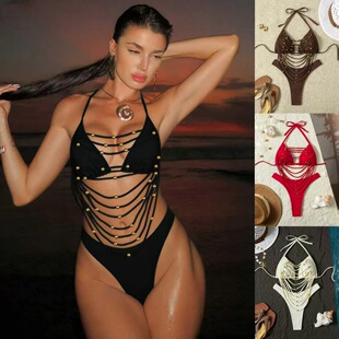 Split Swimsuit Women's Solid lor Sexy Hollow Swimsuit Swimsu