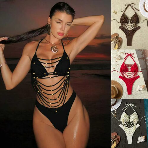 Split Swimsuit Women's Solid lor Sexy Hollow Swimsuit Swimsu