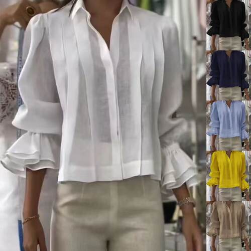 Women's Casual Loose Fashion Pleated Solid lor Splicing Shor