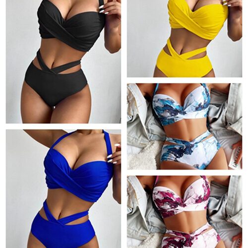 2026 Split Swimsuit Steel Traced Fashionable Sexy Printed Hi
