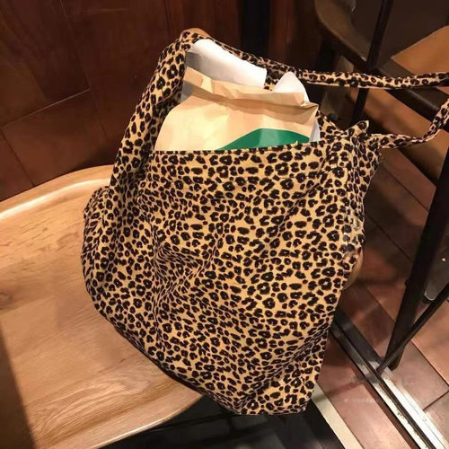 Korean Ins Leopard Print  rduroy Print Large Capacity Single