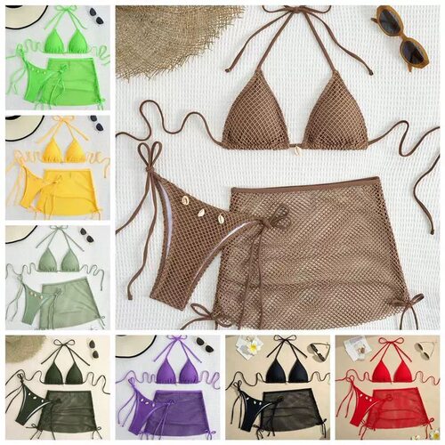 Swimsuit Women's 2026 Beautiful Three-piece Beach Figure Sho