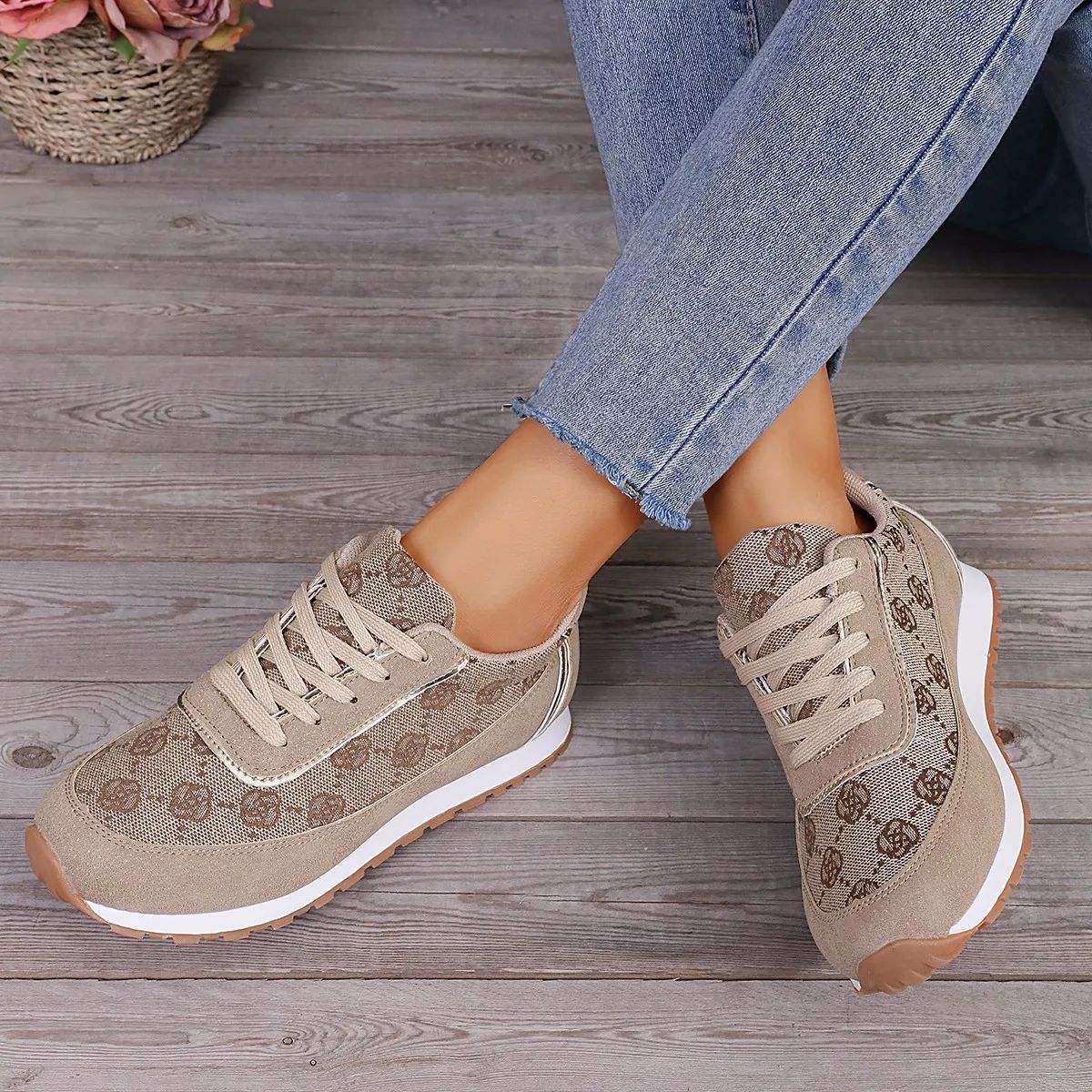 Grey Fashion 2024 Spring New Sneaker Luxury Brand Women's Sh 女鞋 时尚休闲鞋 原图主图