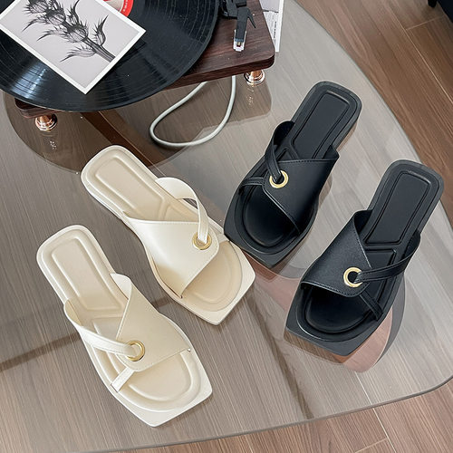 2026 Hollow-out Flat Roman Square Head French Fairy Style On