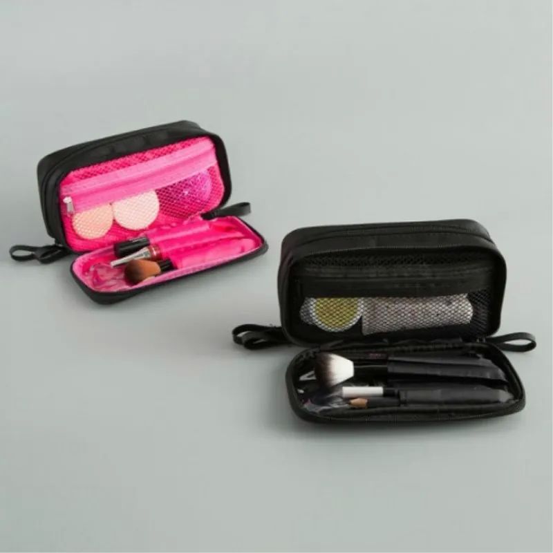 Black Mini Make Up Bag For Female Designer Travel Nylon Stor