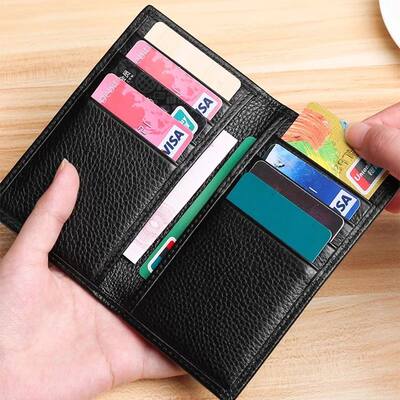 Men Mini Portable Super Slim Wallet PU Leather Credit Card W