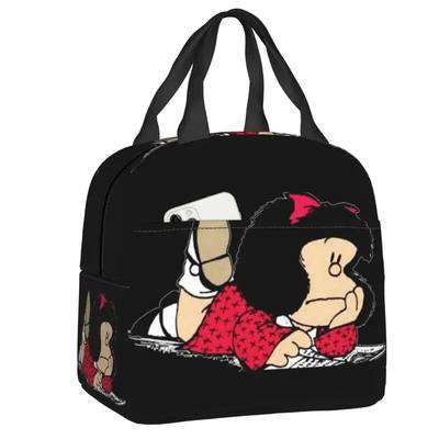 Mafalda Insulated Lunch Bags for Women Argentine Cartoon Qui